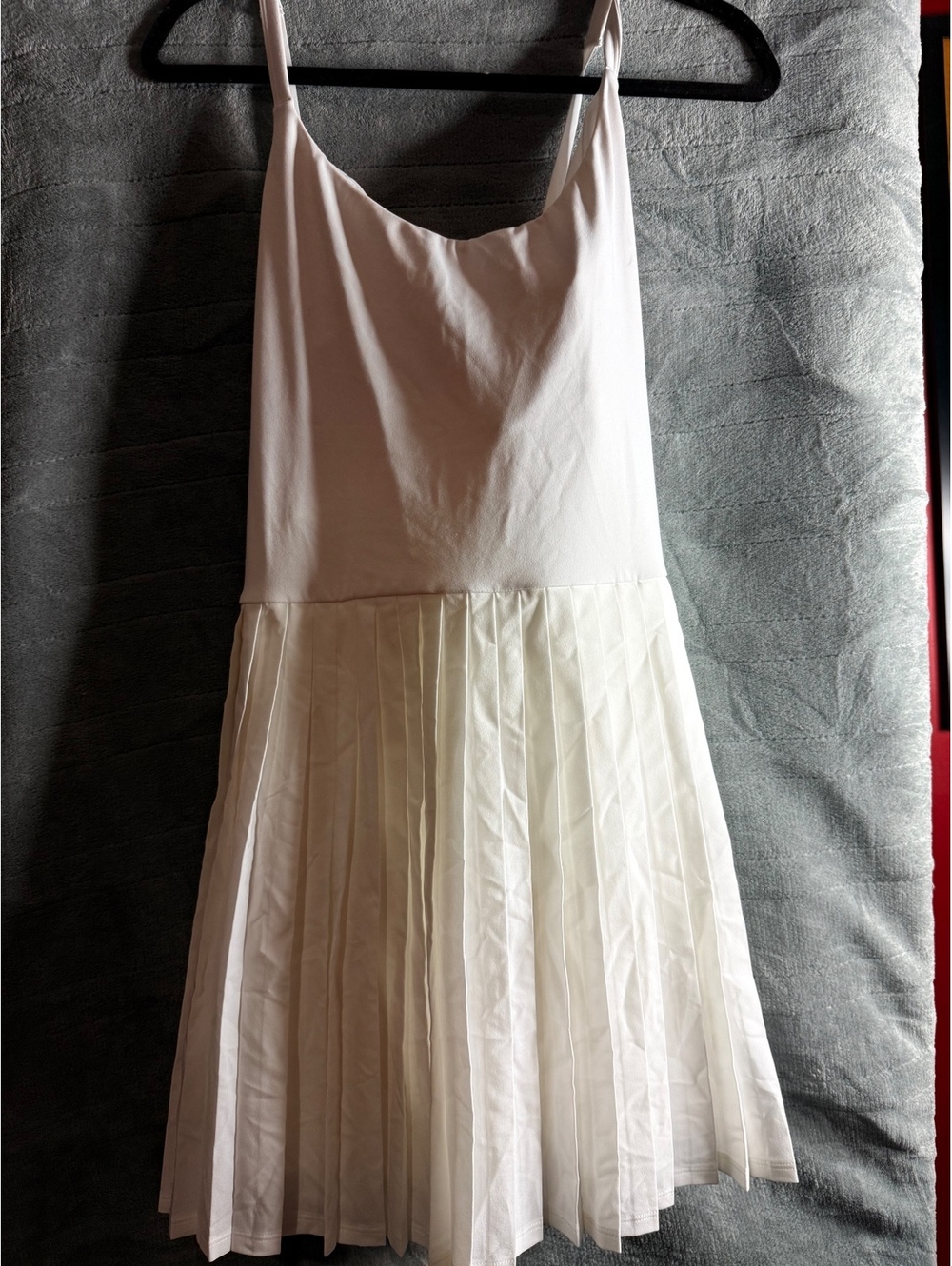 PINK Pleated Tennis Dress XXL White Built In Shorts Pockets Athletic NWOT